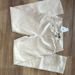 American eagle jeans off white cream stretch 4 long